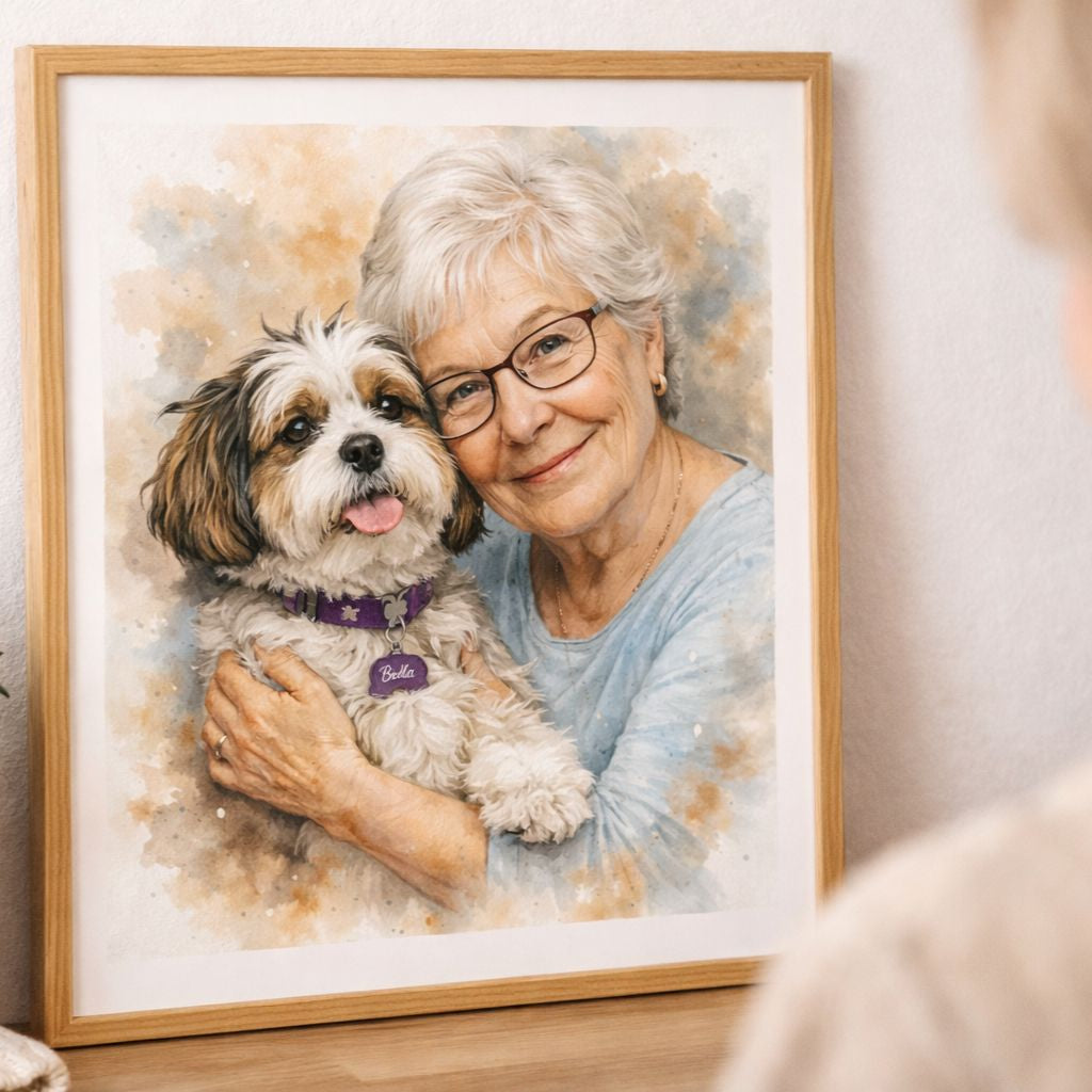 Pet & Owner Custom Portrait