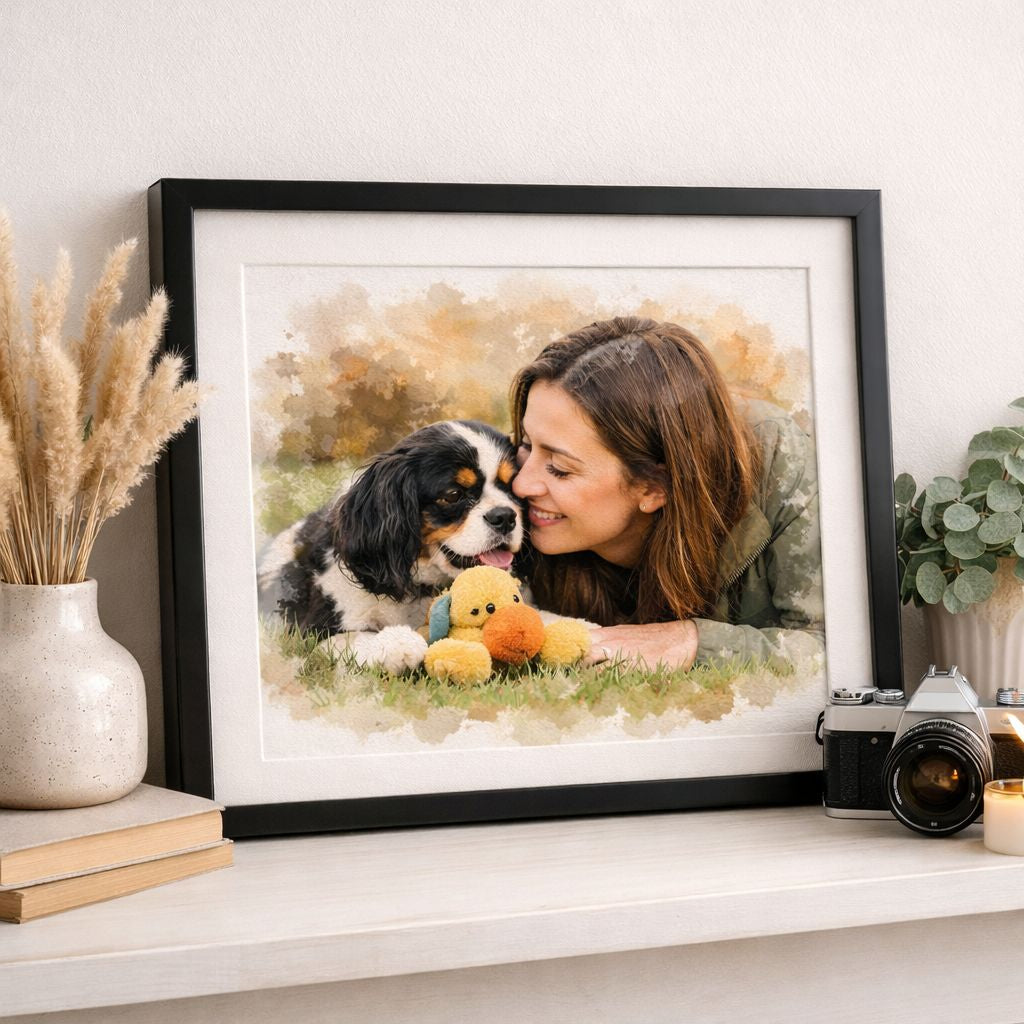 Pet & Owner Custom Portrait