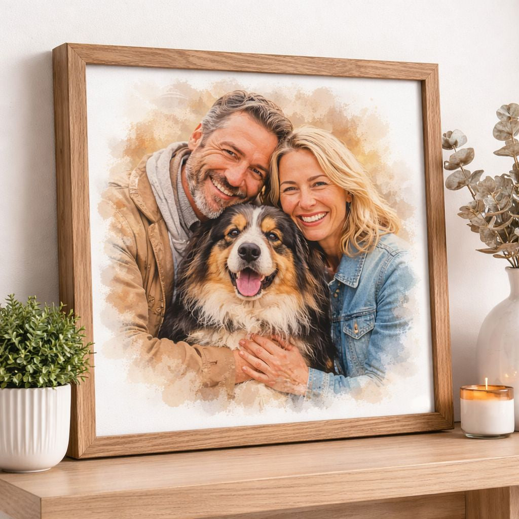 Pet & Owner Custom Portrait