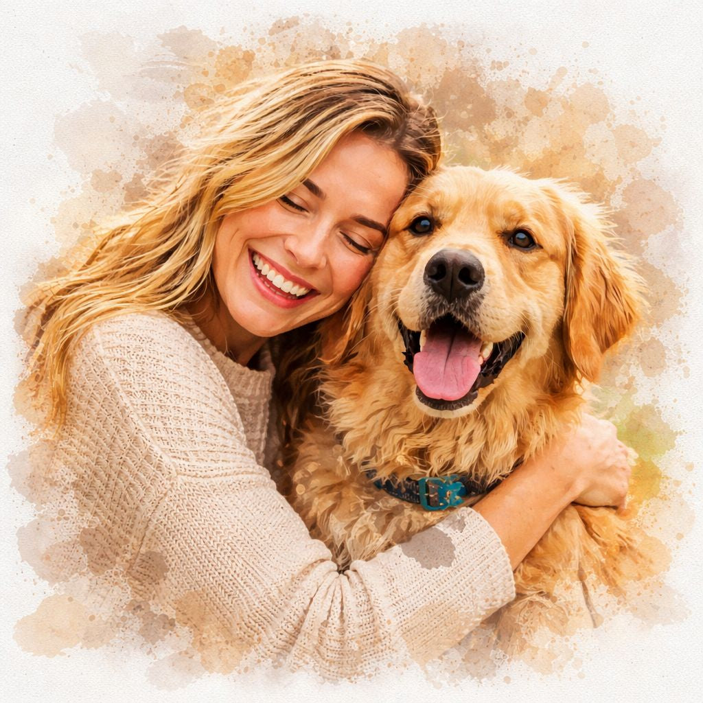 Pet & Owner Custom Portrait