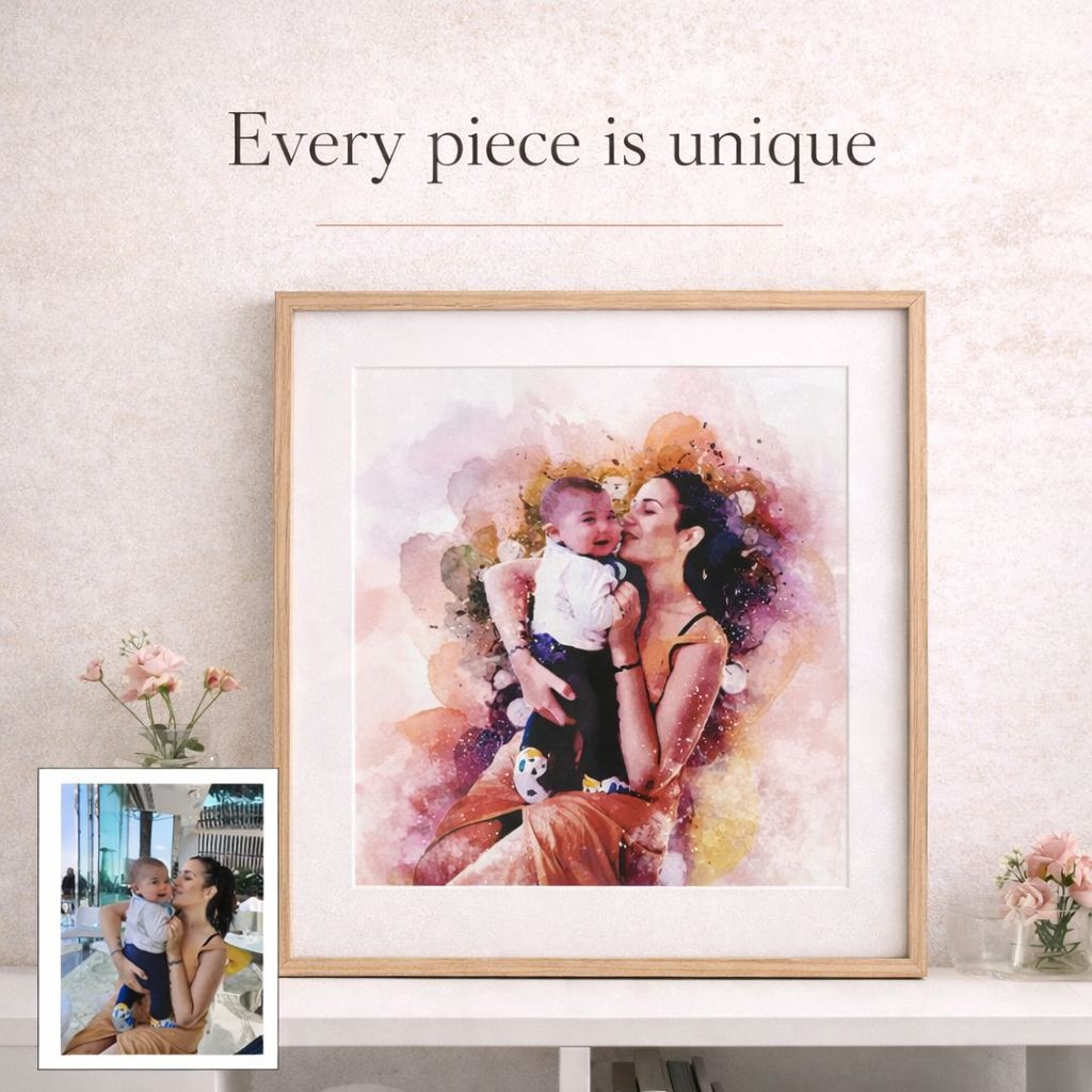 Watercolour Personalised Art From Photo