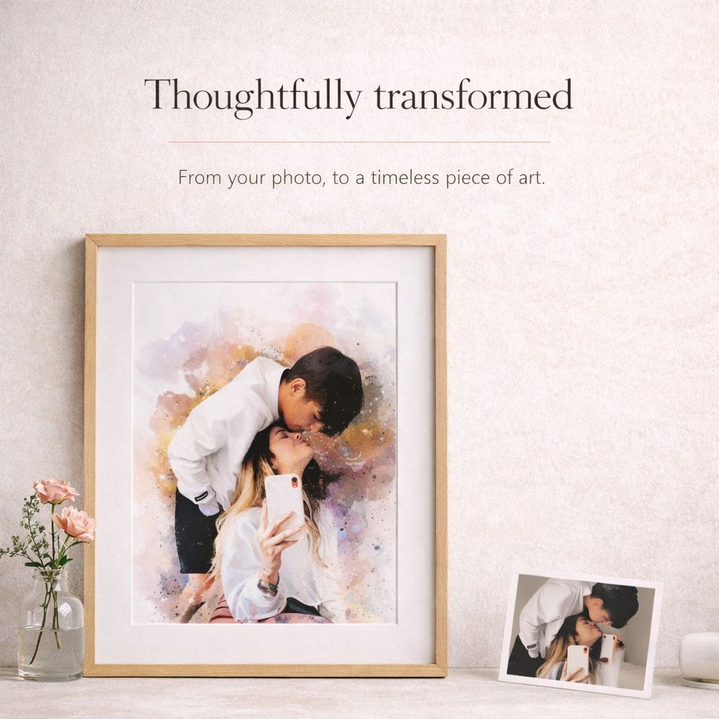 Watercolour Personalised Art From Photo