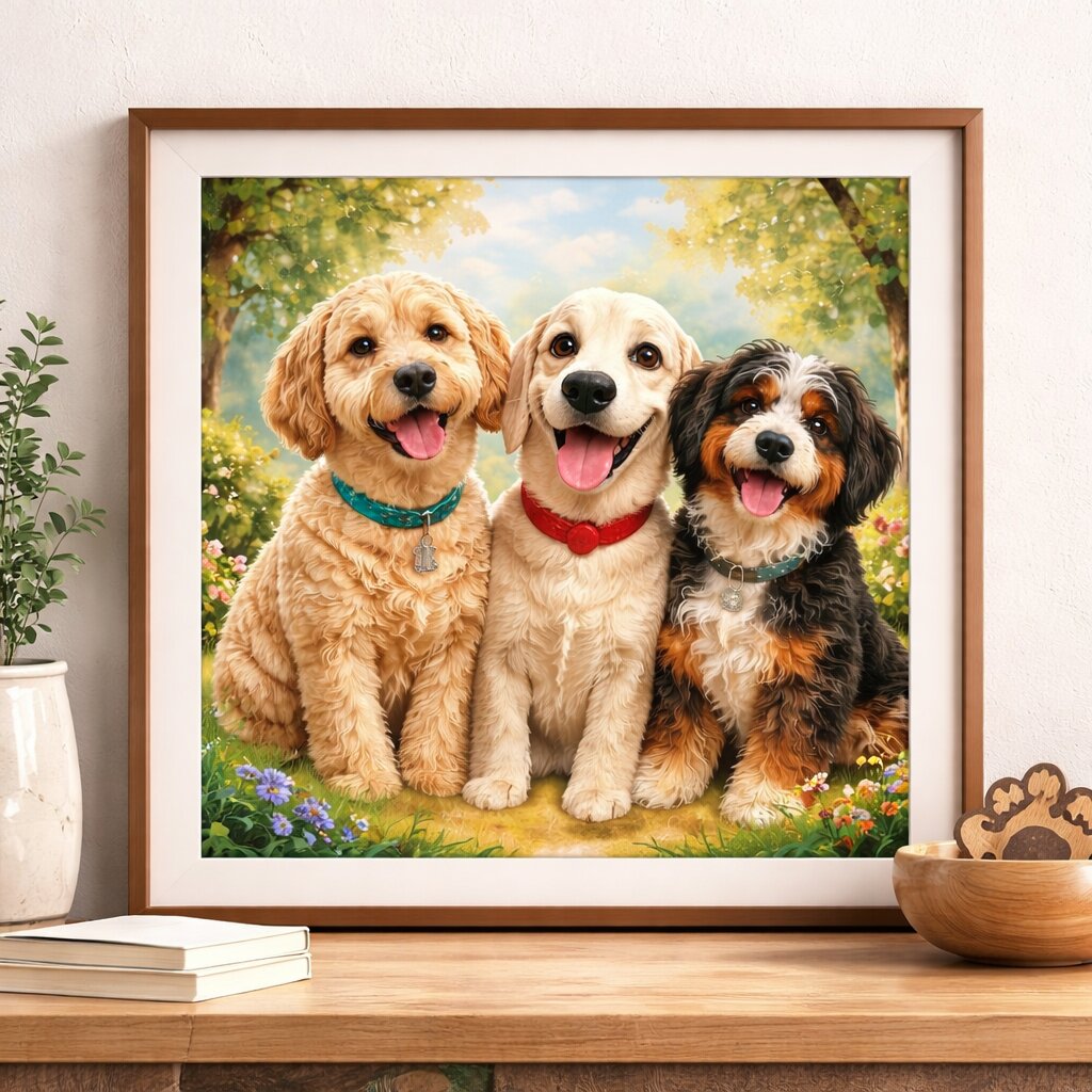 Custom Cartoon Pet Portrait – Personalised Dog or Cat Illustration from Photo, Fun Pet Artwork Gift