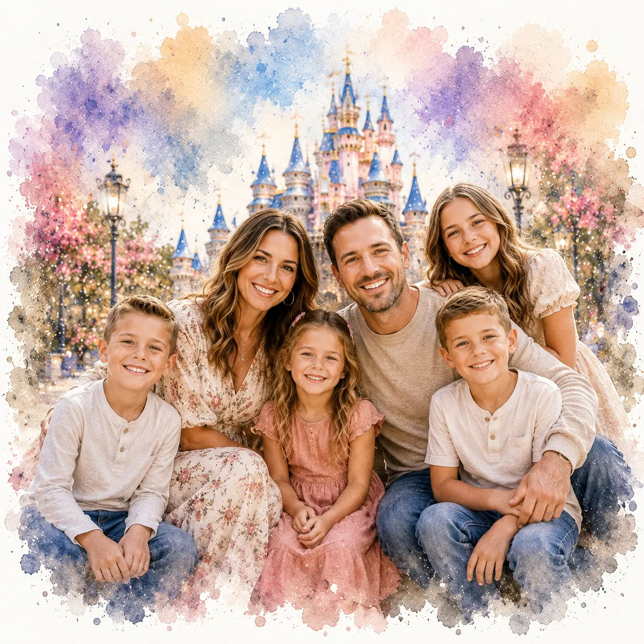 Custom Disney Style Portrait from Photo Personalised Fairytale Cartoon Artwork