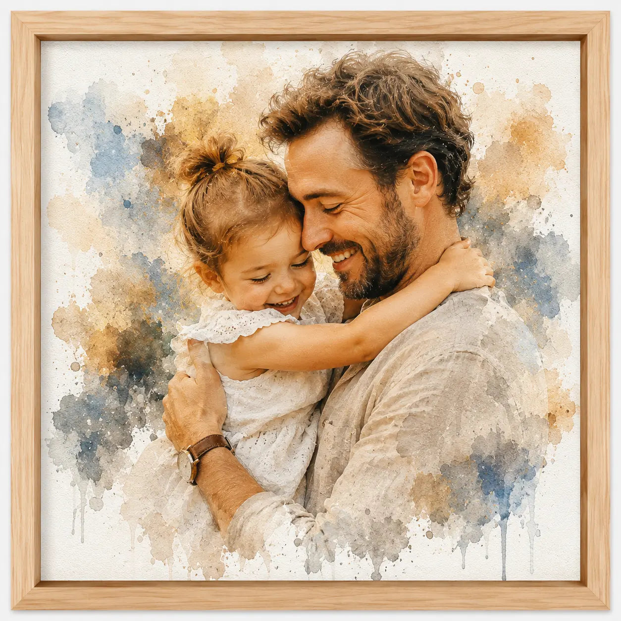 Godparent Gift from Photo Personalised Watercolour Portrait Christening Baptism Keepsake