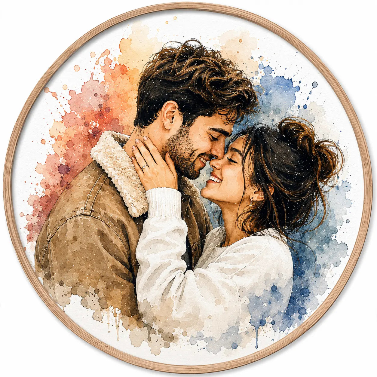 Custom Cartoon Couple Portrait from Photo Personalised Romantic Illustration Gift