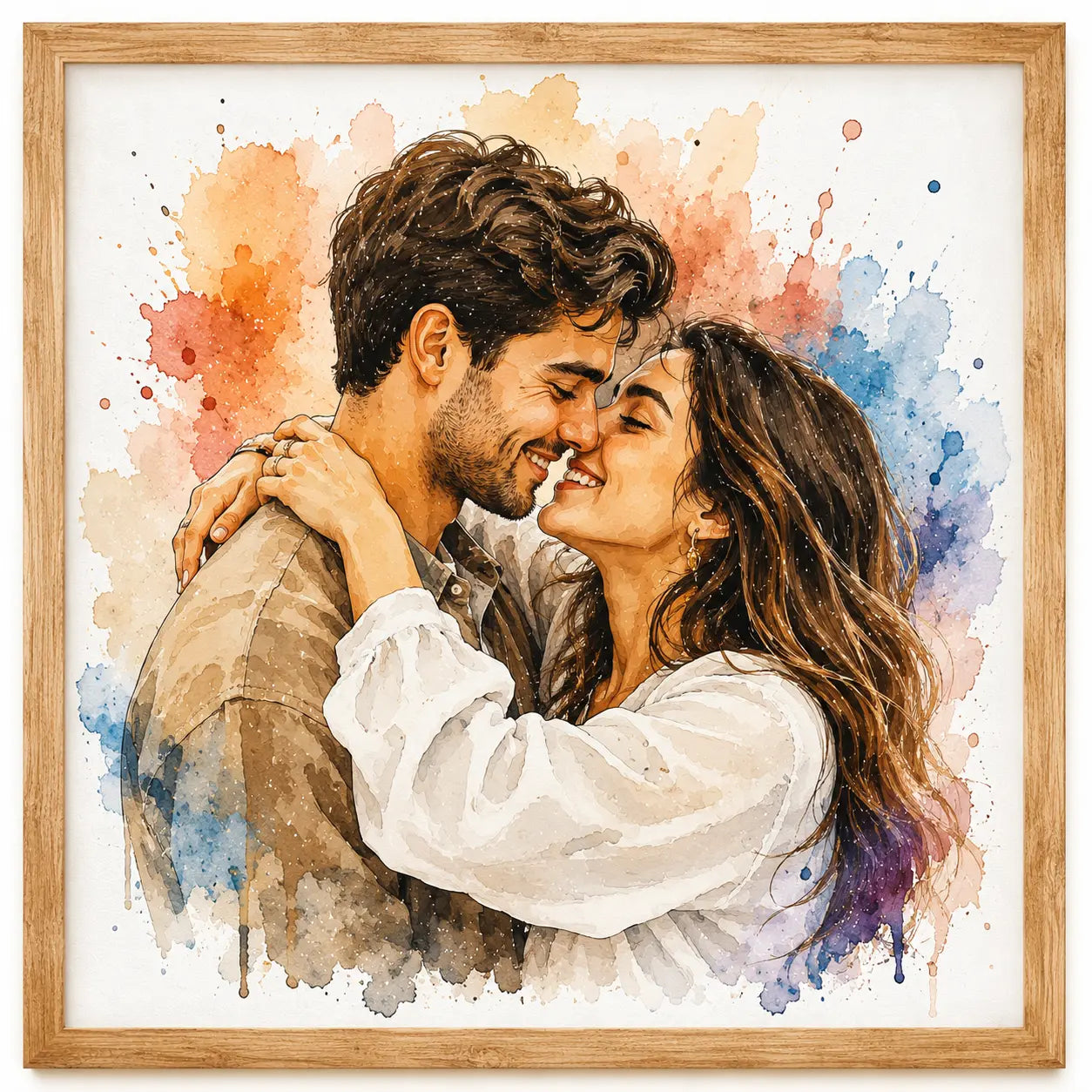 Custom Cartoon Couple Portrait from Photo Personalised Romantic Illustration Gift