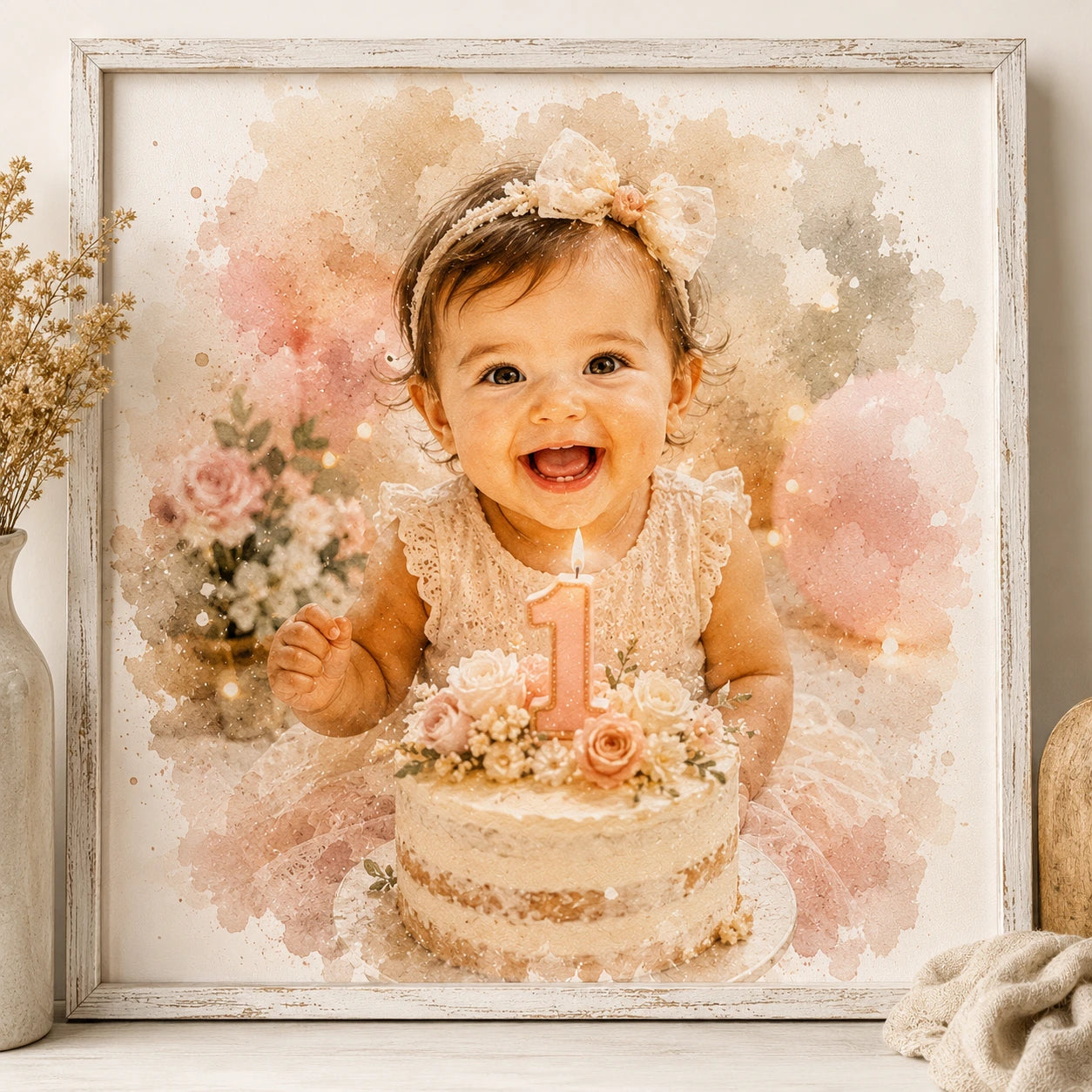 Custom Birthday Portrait Illustration from Photo Personalised Birthday Gift Artwork