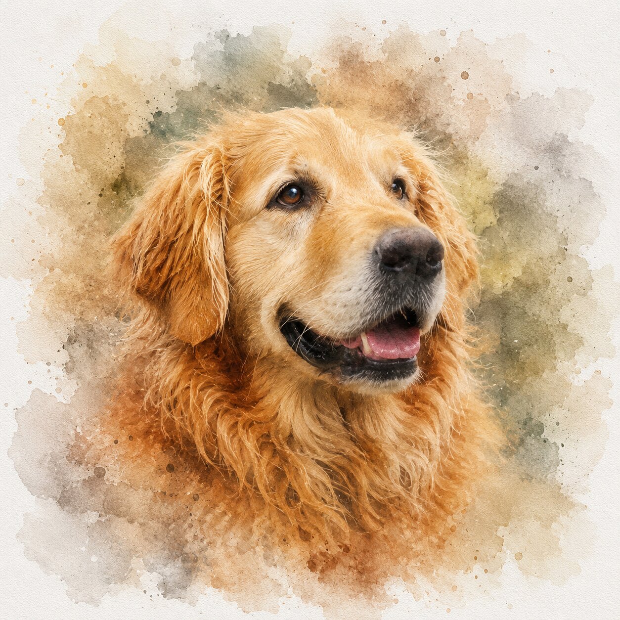 Pet Memorial Watercolour Portrait from Photo Personalised Dog Cat Loss Gift Artwork
