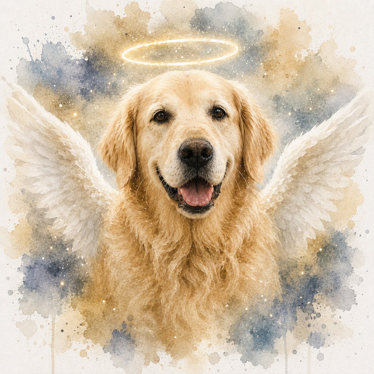 Pet Memorial Watercolour Portrait from Photo Personalised Dog Cat Loss Gift Artwork
