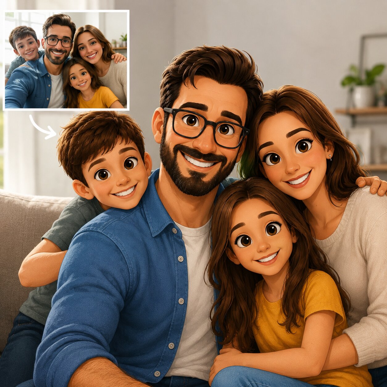 Disney Style Dad Portrait - Custom Father's Day Cartoon Gift from Photo