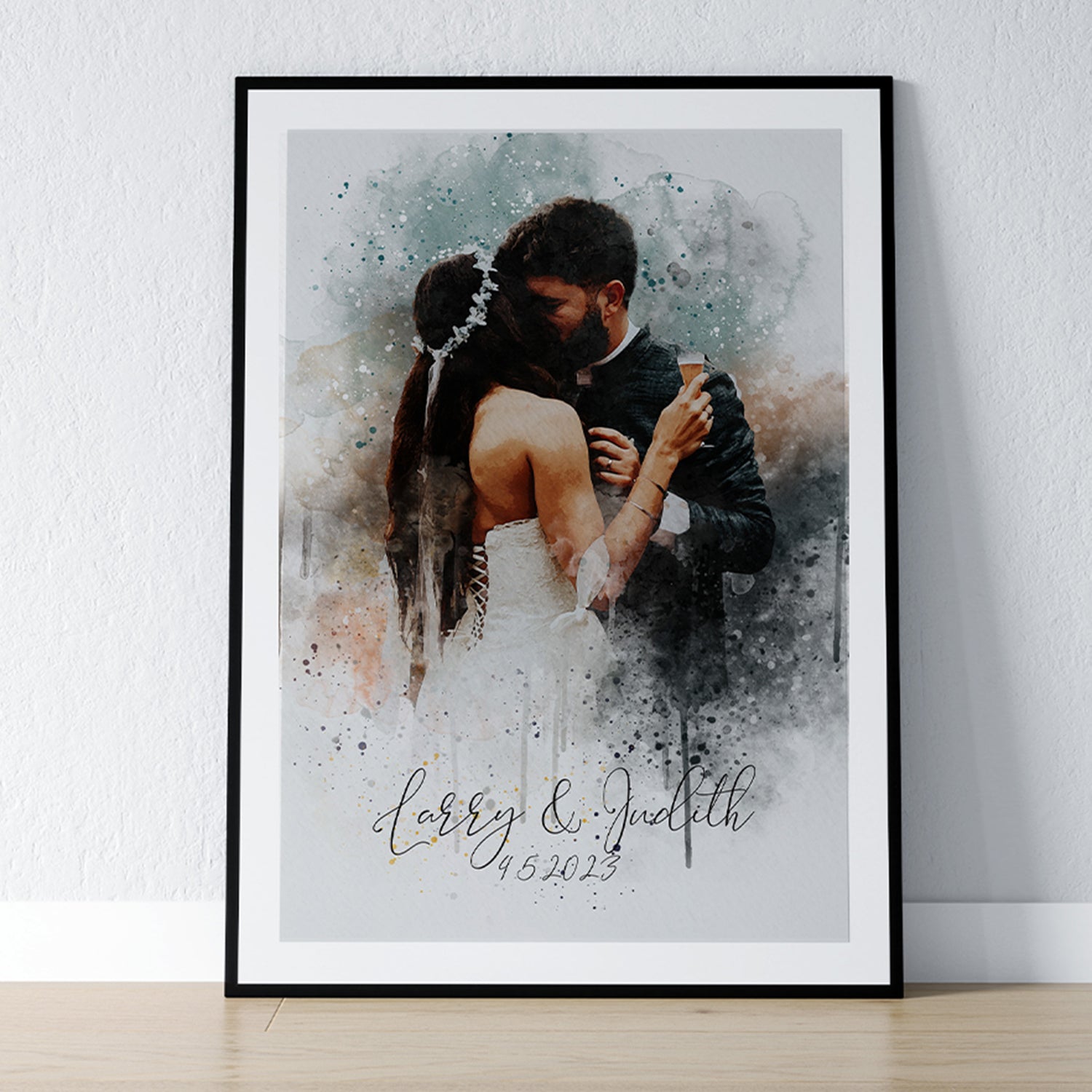 Custom Watercolor Art, Portrait Print From Photo, Wedding Portrait, Anniversary Gift, Wedding Gift, Personalized Gift